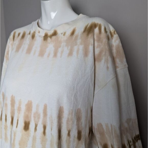 Oversized Long Sleeve Sweatshirt Citizens of Humanity tie dye white brown S - Picture 5 of 9